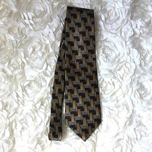 VTG Carlos Devenezia Men's 100% Silk Tie 60" Hand Made Barcelona Geometric EUC